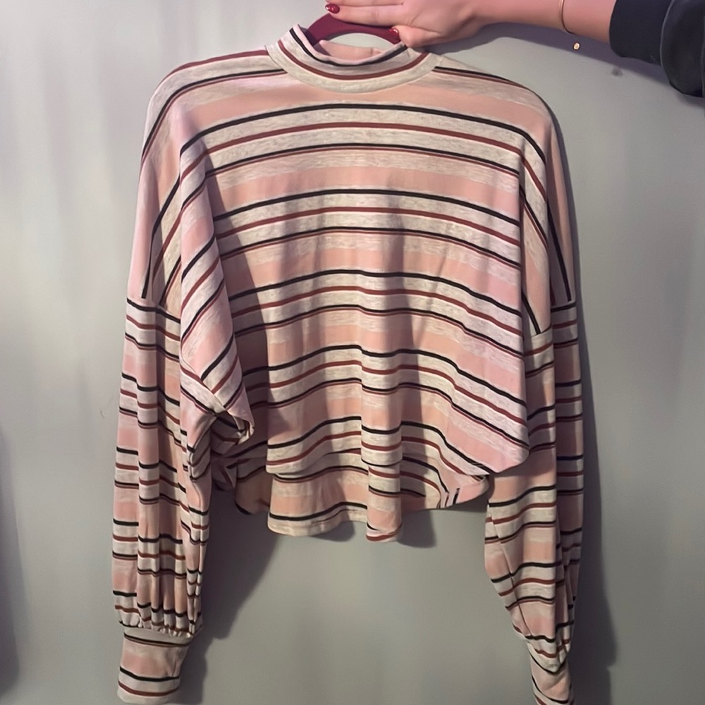 Striped free people long sleeve top
